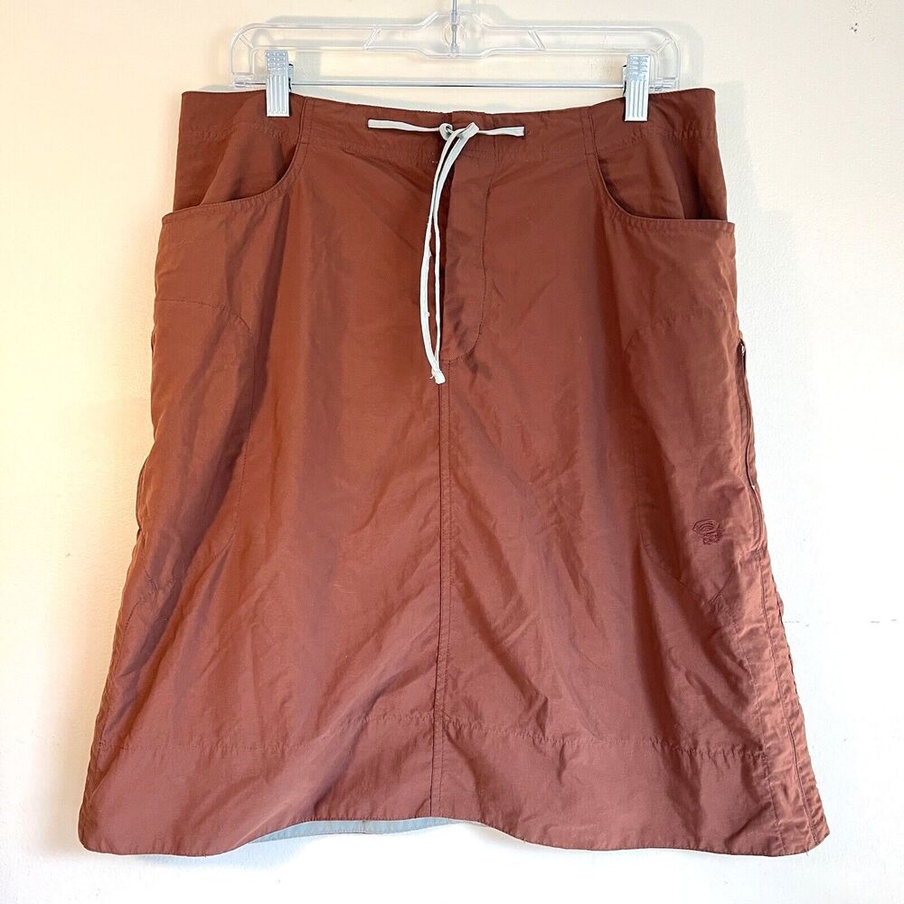 Mountain Hardwear Skirt Women’s 12 Brown Nylon Drawstring Hiking Outdoor Knee